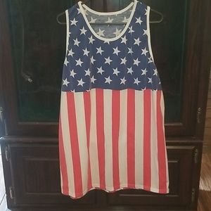 4/$20 Mens American flag tank top